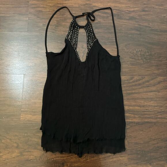 Pins & Needles UO black semi-sheer backless tank top size M - Picture 6 of 12